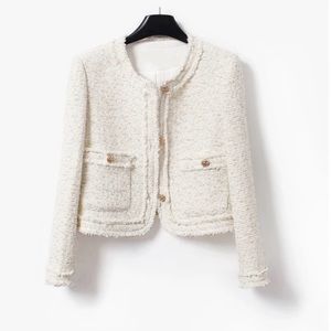 White tweed jacket
